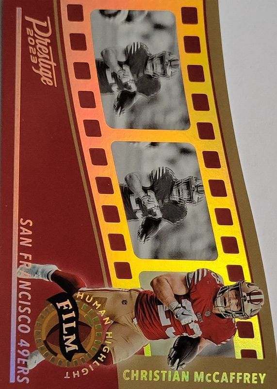 Christian McCaffrey 2023 Prestige #HH-8 Human Highlight Film /(SSP) RAW