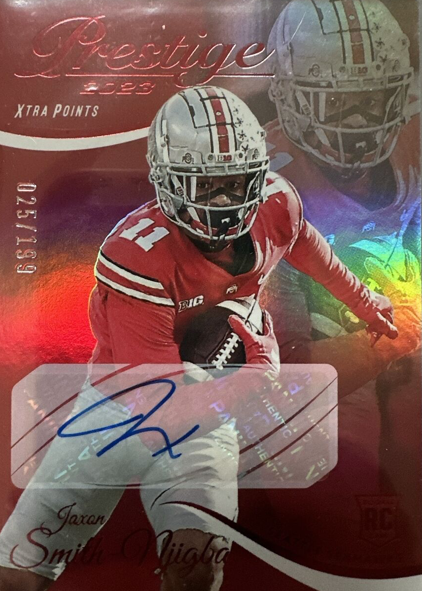 Jaxon Smith-Njigba 2023 Prestige #347 Xtra Points Signatures - Red