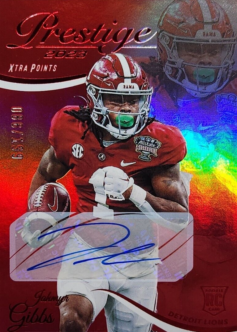 Jahmyr Gibbs 2023 Prestige #343 Xtra Points Signatures - Red /199