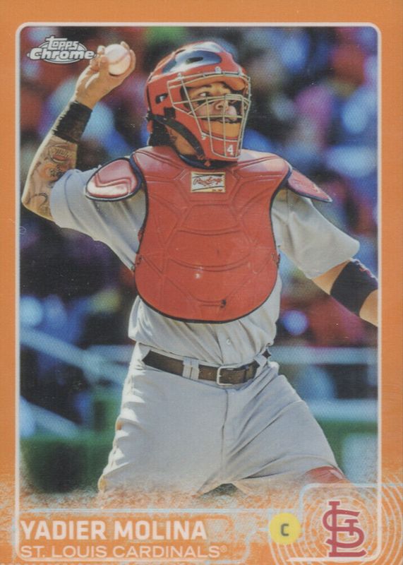 Yadier Molina 2015 Topps Chrome #25 Orange Refractor /25 PSA 10