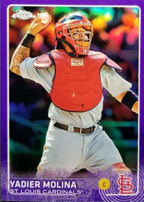 Yadier Molina 2015 Topps Chrome #25 Purple Refractor /250 PSA 10