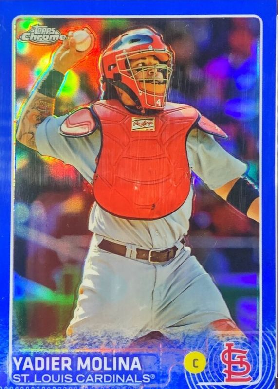 Yadier Molina 2015 Topps Chrome #25 Blue Refractor /150 BGS 9