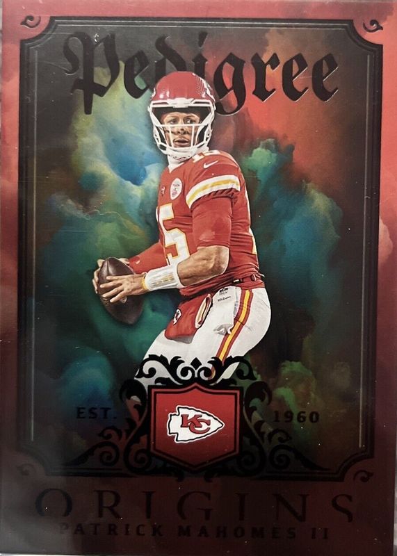 Patrick Mahomes II 2023 Origins #PED-2 Pedigree /(SSP) PSA 8