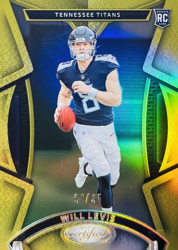 Will Levis 2023 Certified #117 Mirror Gold /25 Rookie SGC 10