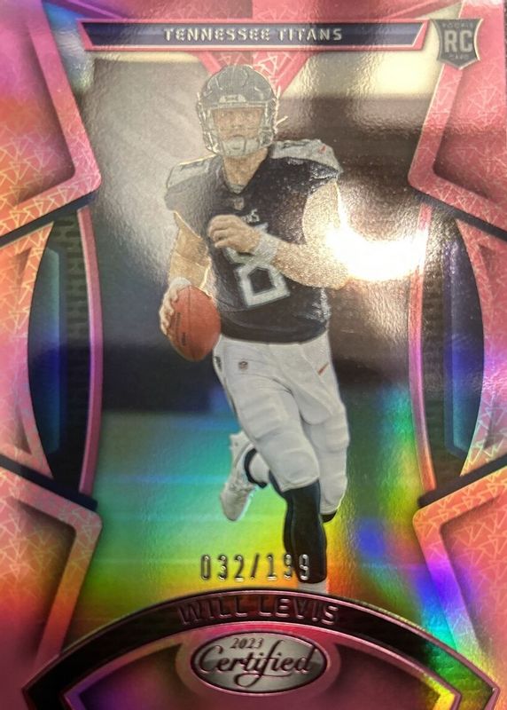 Will Levis 2023 Certified #117 Mirror Pink /199 Rookie SGC 9