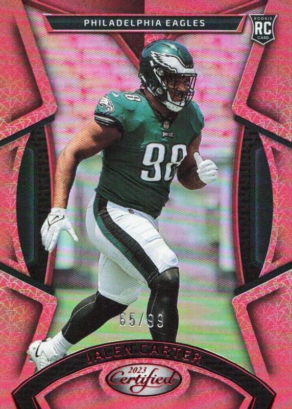 Jalen Carter 2023 Certified #140 Mirror Red /99 Rookie RAW