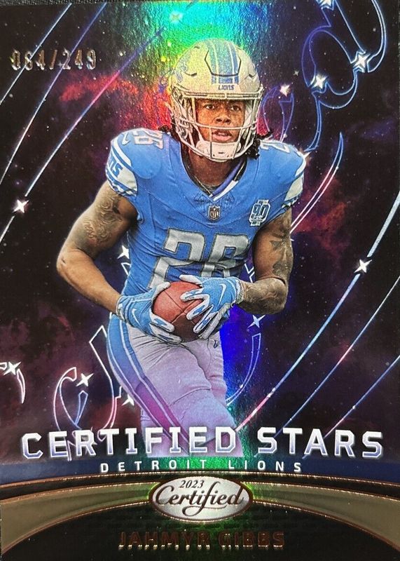 Jahmyr Gibbs 2023 Certified #CS-16 Certified Stars - Mirror Bronze /249 Rookie SGC 10