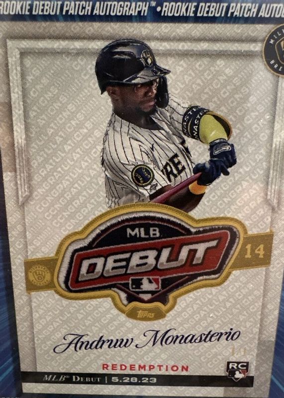 2023 Topps Chrome Update #RDP-AM MLB Debut Patch Autograph /1