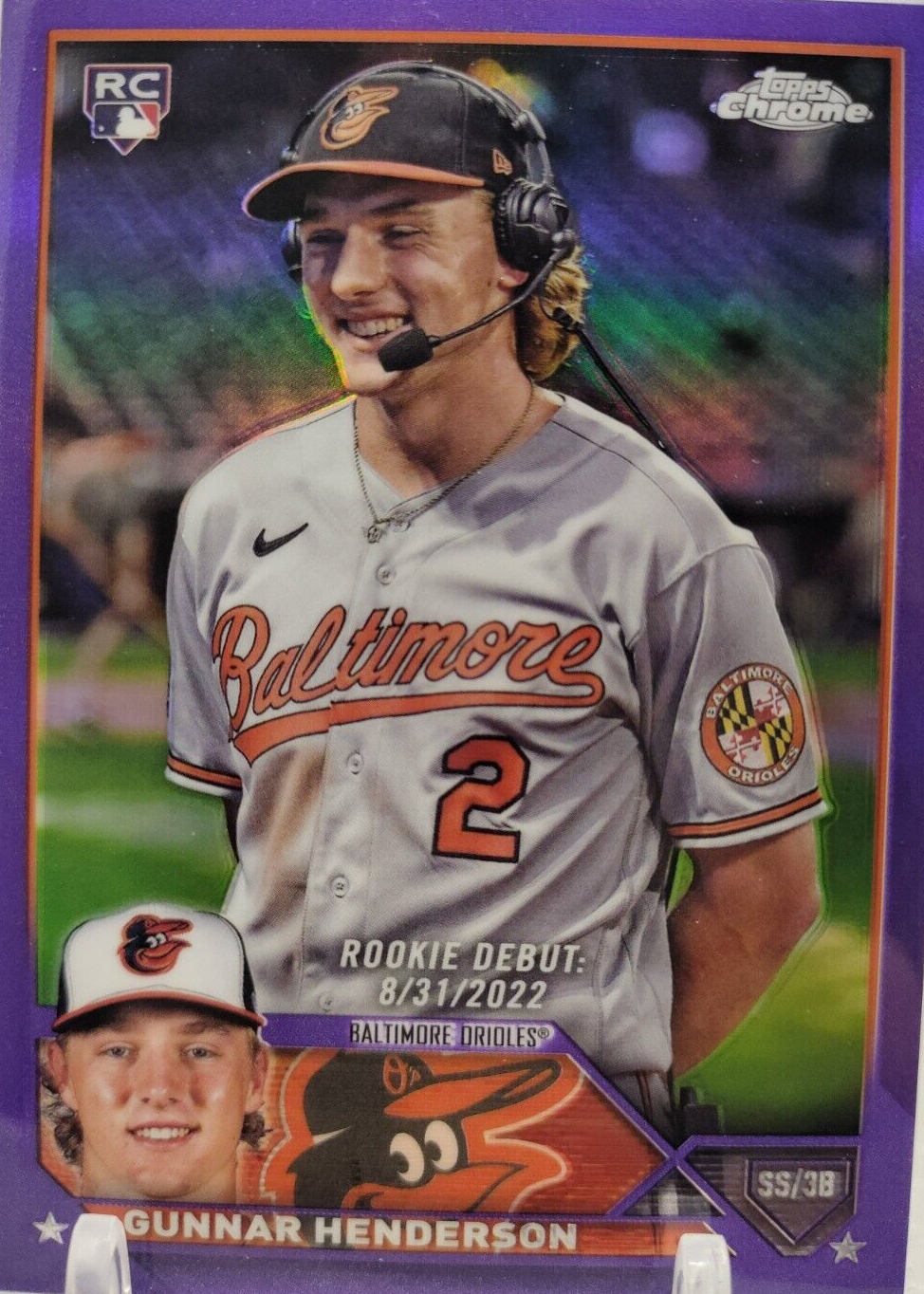 その他 GUNNAR HENDERSON Mega AUTO Blue Gunnar Henderson 2023 Bowman Mega Box #65 Chrome - Blue Mojo
