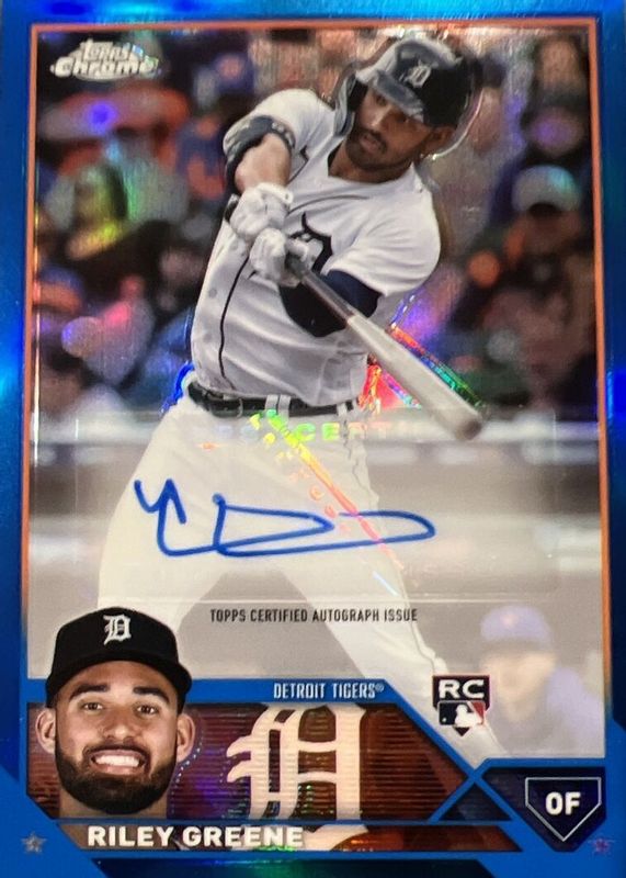 Riley Greene 2023 Topps Chrome Update #AC-RG Autographs - Blue Refractor /150 Rookie SGC 9.5