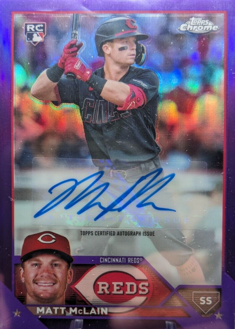 Matt McLain 2023 Topps Chrome Update #AC-MMC Autographs - Purple Refractor  /250 RAW Price Guide - Sports Card Investor