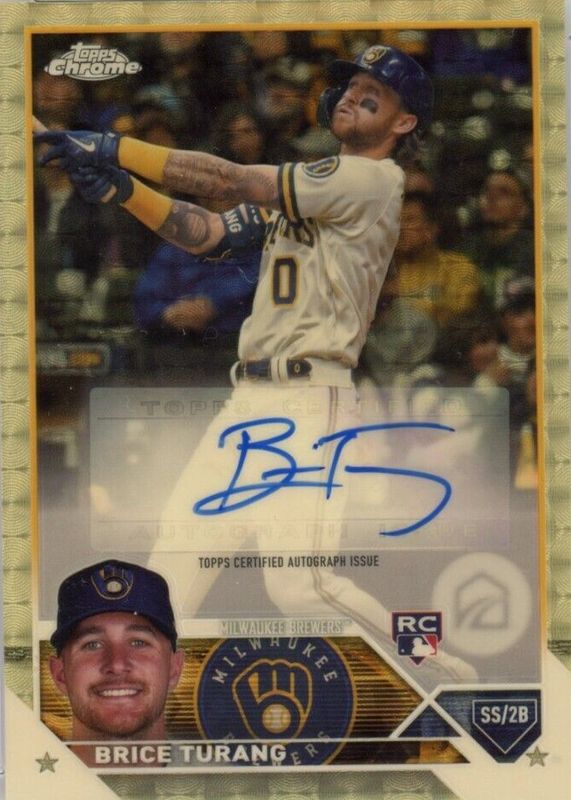 Brice Turang 2023 Topps Chrome Update #AC-BTU Autographs - Superfractor /1 Rookie SGC 10