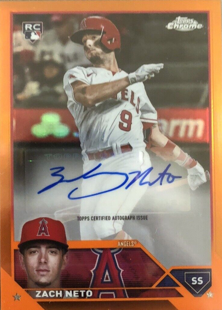 Zach Neto 2023 Topps Chrome Update #AC-ZN Autographs - Orange