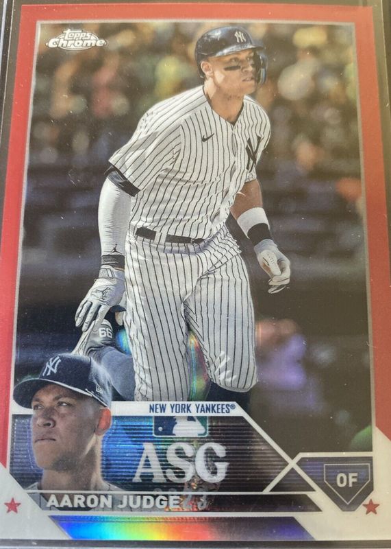 Aaron Judge 2023 Topps Chrome Update #ASGC-2 2023 All-Star Game - Red Refractor /5 RAW