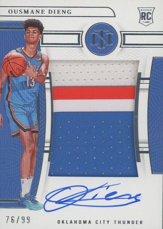 Ousmane Dieng 2022 National Treasures #124 Rookie Patch Auto /99 SGC 10