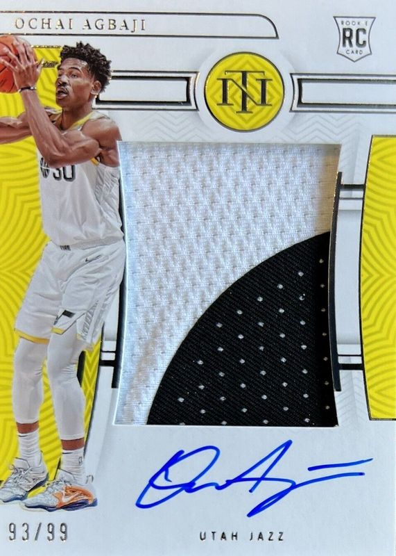 Ochai Agbaji 2022 National Treasures #107 Rookie Patch Auto /99 RAW