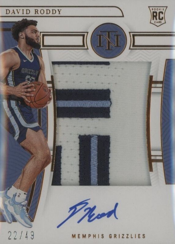 David Roddy 2022 National Treasures #112 Rookie Patch Auto - Bronze /49 Rookie RAW