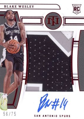 2022 National Treasures #116 Rookie Patch Auto - Red /75