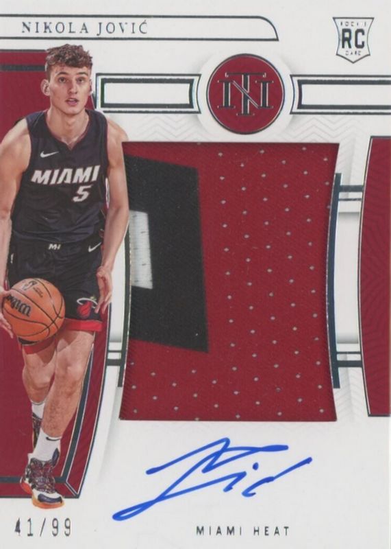 Nikola Jovic 2022 National Treasures #117 Rookie Patch Auto /99 PSA 10