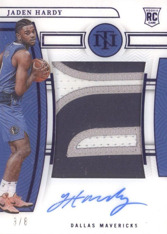 Jaden Hardy 2022 National Treasures #129 Rookie Patch Auto - Purple FOTL /8 RAW