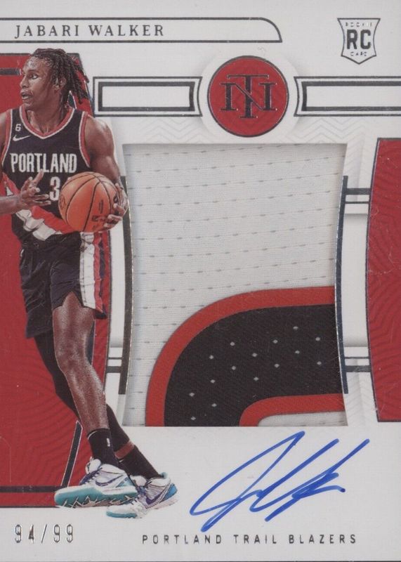 Jabari Walker 2022 National Treasures #149 Rookie Patch Auto /99 Rookie PSA 9