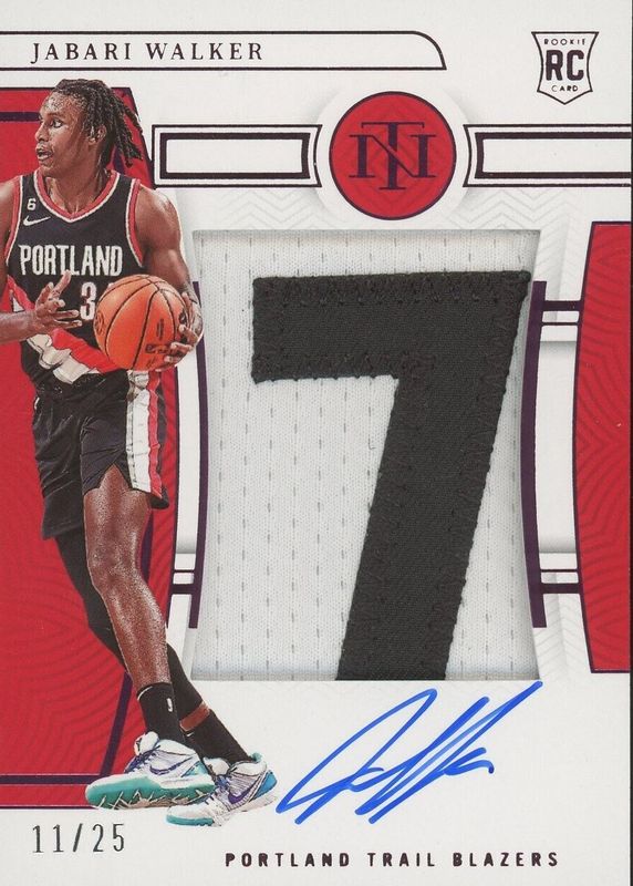 Jabari Walker 2022 National Treasures #149 Rookie Patch Auto - Pink /25 Rookie SGC 9.5