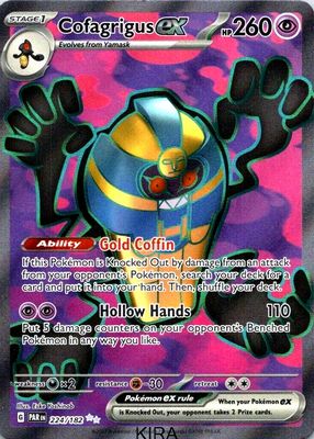 Cofagrigus ex 2023 Scarlet & Violet: Paradox Rift #076/182 Double