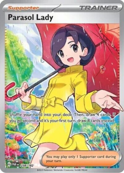 lady pokemon card full art Parasol Lady 2023 Scarlet & Violet: Paradox Rift #238/182 Ultra Rare Price  Guide