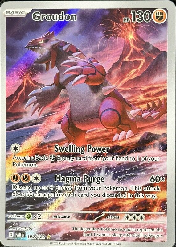 Groudon 2023 Scarlet & Violet: Paradox Rift #199/182 Illustration Rare PSA 10