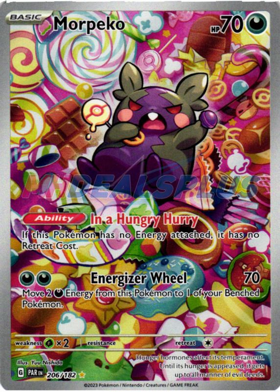 Morpeko 2023 Scarlet & Violet: Paradox Rift #206/182 Illustration Rare PSA 10