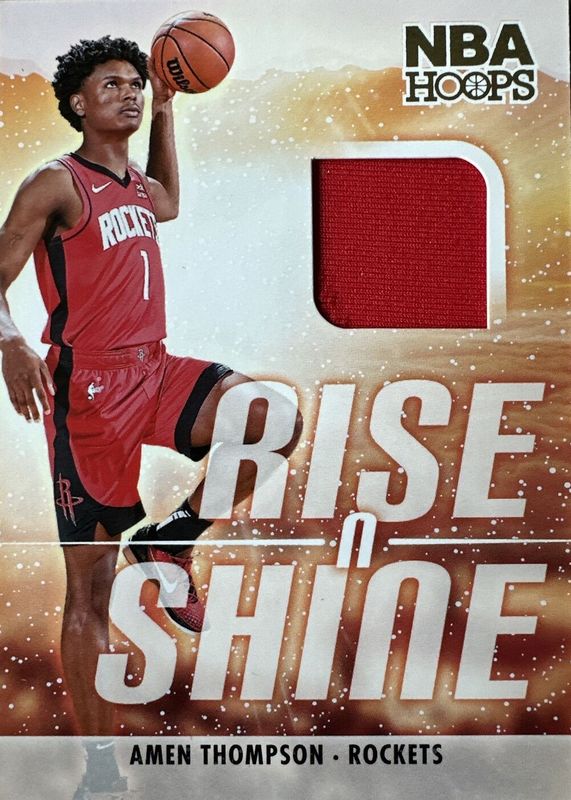 Amen Thompson 2023 Hoops #RS-AMN Rise N' Shine Memorabilia - Winter Rookie PSA 10