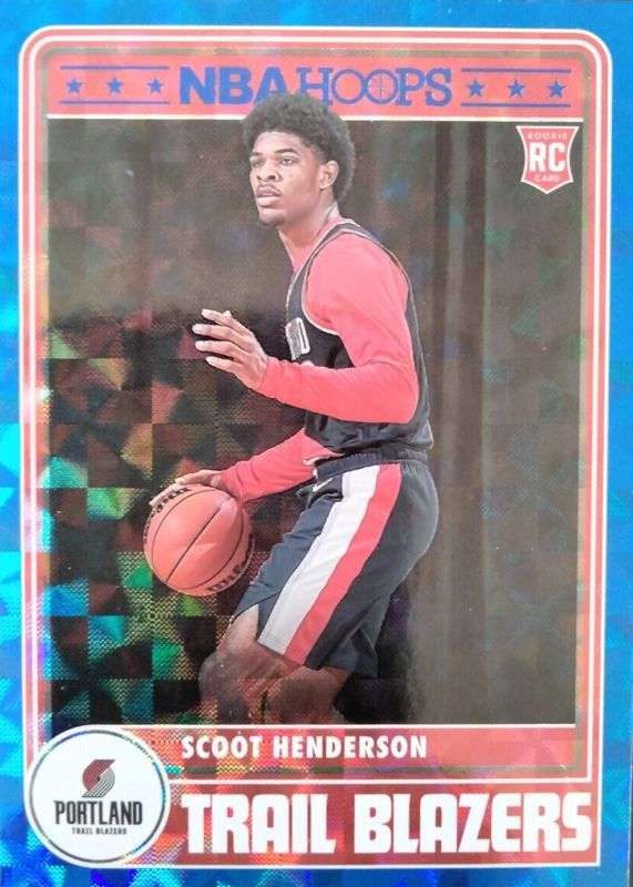 Scoot Henderson 2023 Hoops #297 Tribute - Hyper Blue Rookie PSA 10