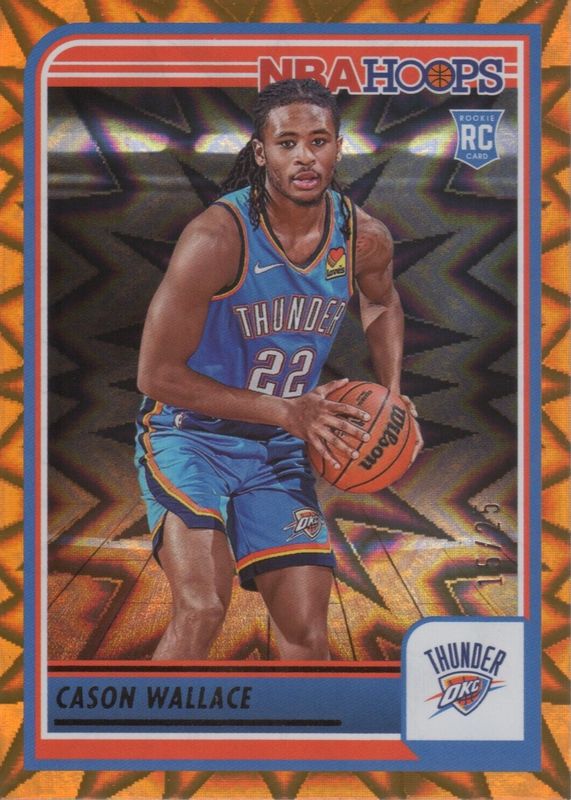 Cason Wallace 2023 Hoops #252 Orange Explosion /25 Rookie RAW