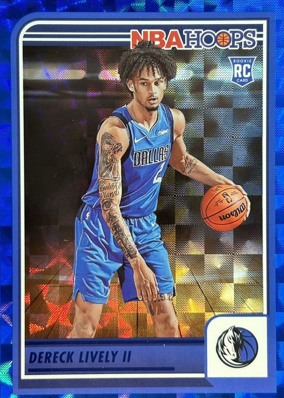 Dereck Lively II 2023 Hoops #241 Hyper Blue Rookie PSA 9