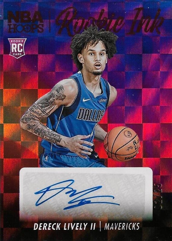 Dereck Lively II 2023 Hoops #RI-DLI Rookie Ink - Red /25 RAW