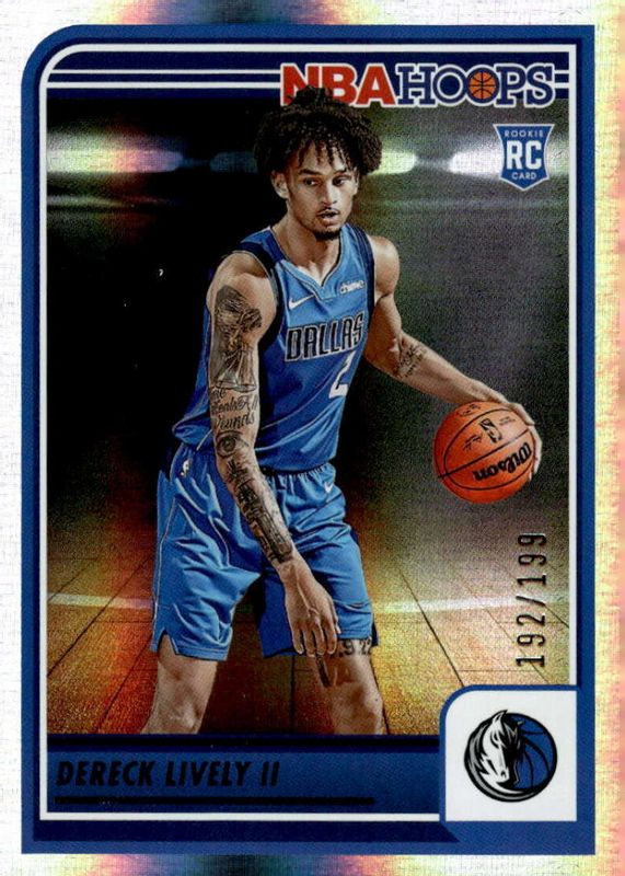 Dereck Lively II 2023 Hoops #241 Premium Box Set /199 Rookie PSA 10