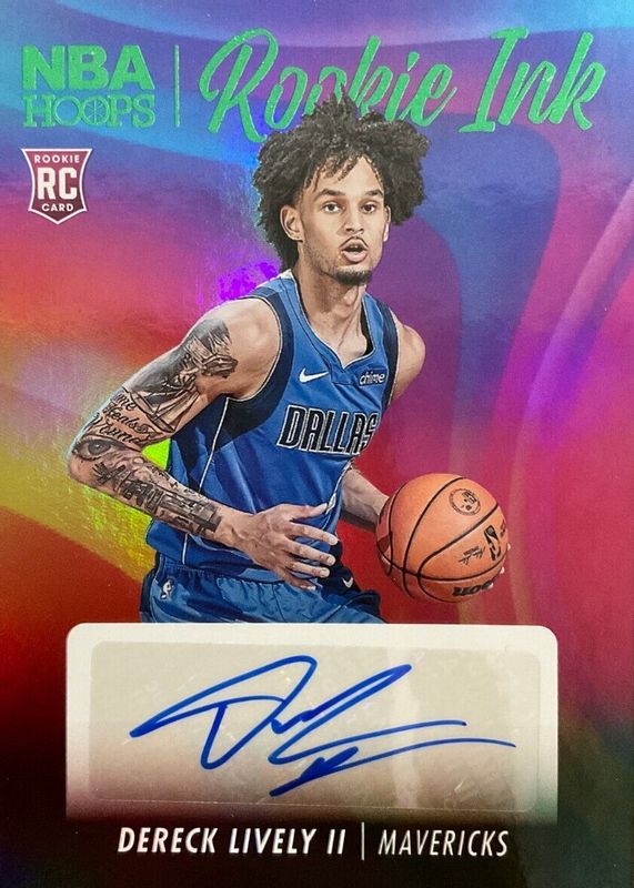 Dereck Lively II 2023 Hoops #RI-DLI Rookie Ink - Green Rookie PSA 8