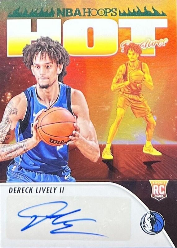 Dereck Lively II 2023 Hoops #HSR-DL Hot Signatures Rookies - Green Rookie SGC 10