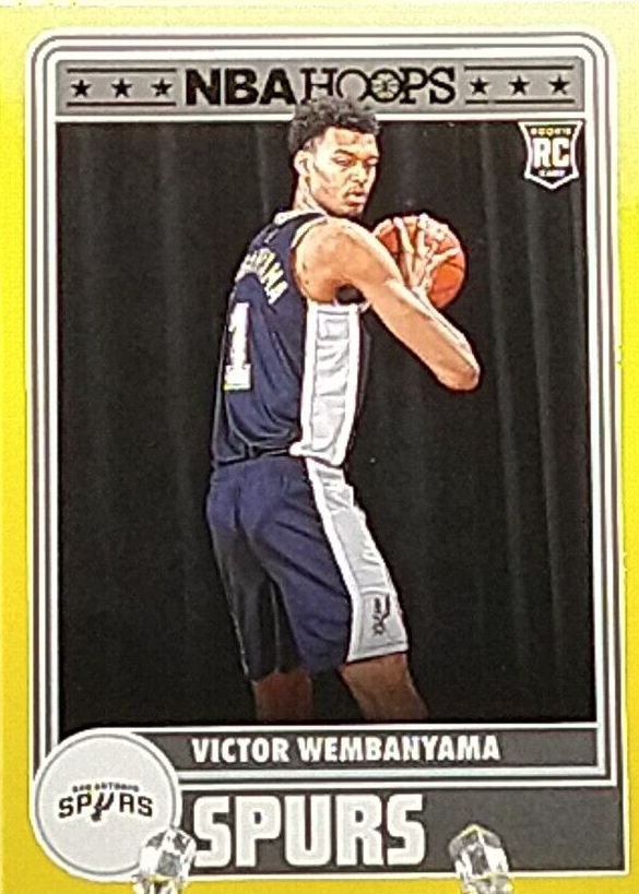 Victor Wembanyama 2023 Hoops #298 Tribute - Yellow Price Guide