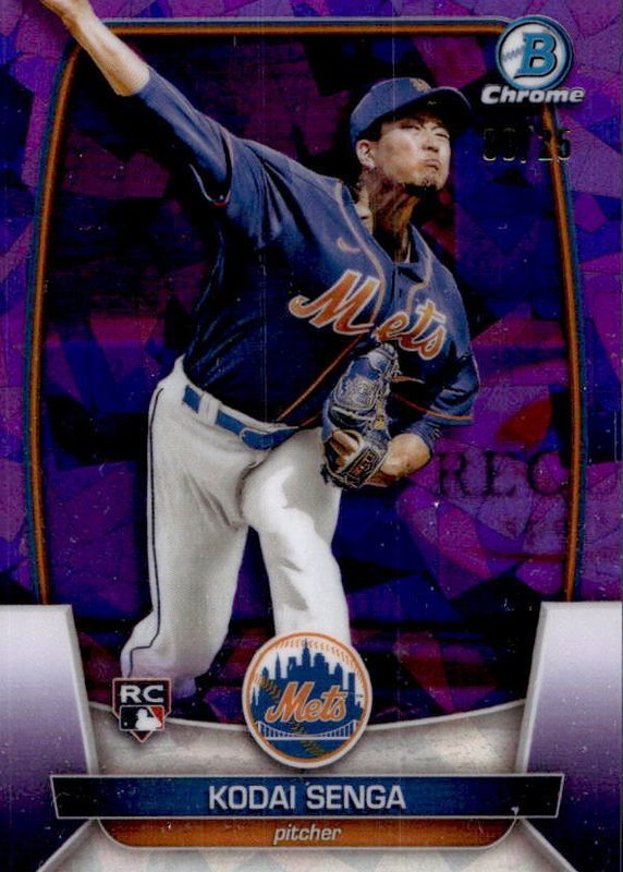 Kodai Senga 2023 Bowman Chrome Sapphire Edition #77 Purple /25 Rookie PSA 10