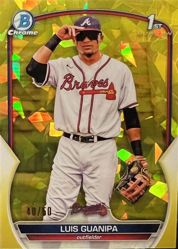 2023 Bowman Chrome Sapphire 1st Luis Guanipa Yellow /50 Atlanta Braves