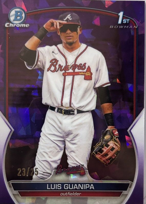 2023 Bowman's Best Luis Guanipa Red Refractor #02/10 Atlanta Braves