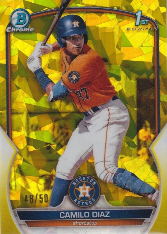 2023 Bowman Chrome Sapphire Edition #BCP-186 Prospects - Yellow /50 (1st)