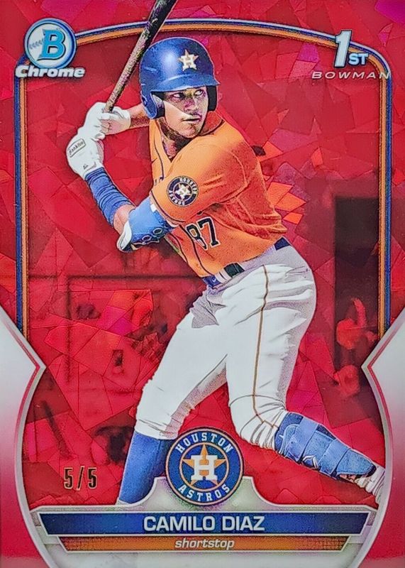 2023 Bowman Chrome Sapphire Edition #BCP-186 Prospects - Red /5 (1st)