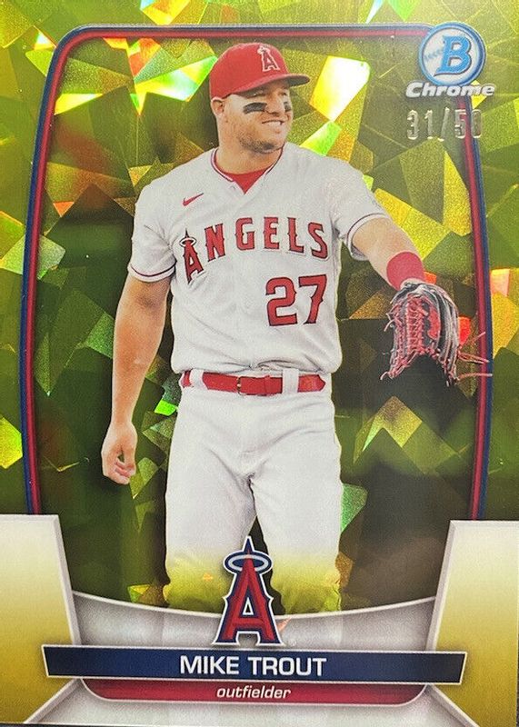 Mike Trout 2023 Bowman Chrome Sapphire Edition #89 Yellow /50 PSA 10