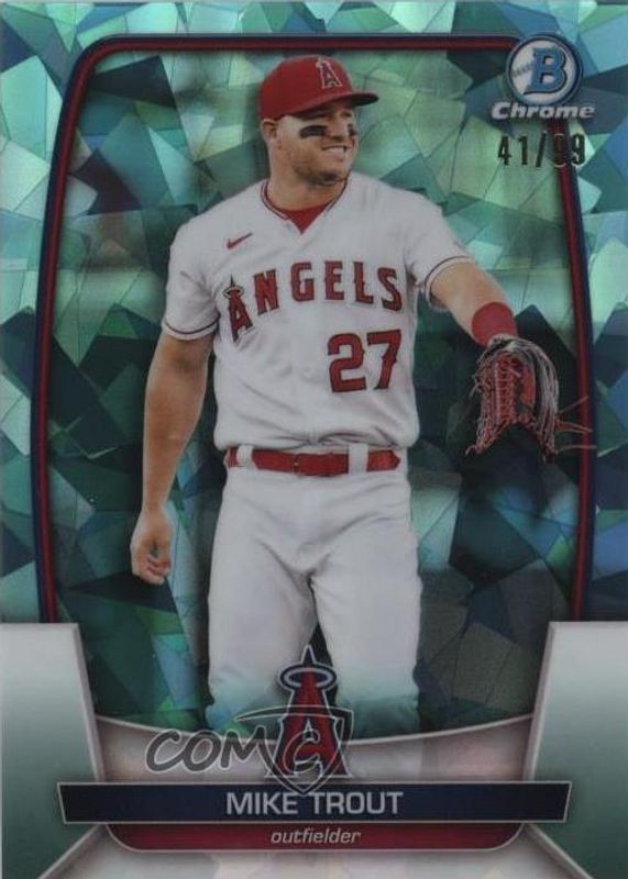 Mike Trout 2023 Bowman Chrome Sapphire Edition #89 Aqua /99 PSA 10