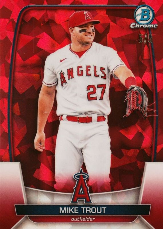 Mike Trout 2023 Bowman Chrome Sapphire Edition #89 Red /5 PSA 10