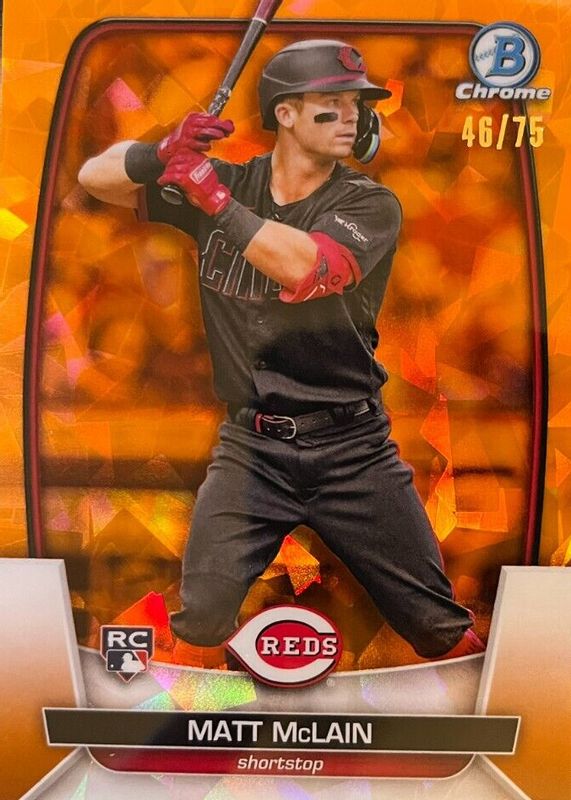 Matt McLain 2023 Bowman Chrome Sapphire Edition #94 Orange /75 Rookie SGC 10