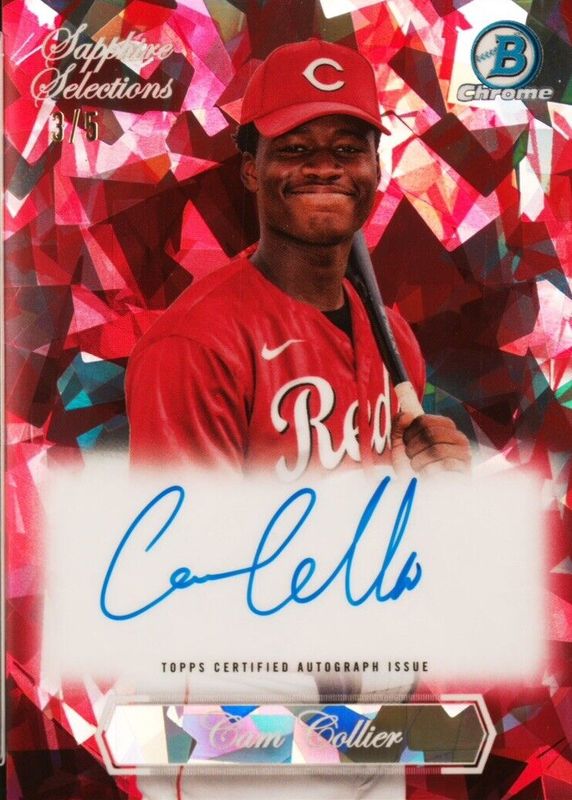 Cam Collier 2023 Bowman Chrome Sapphire Edition #SSA-CCR Sapphire Selections Autographs - Red /5 PSA 10