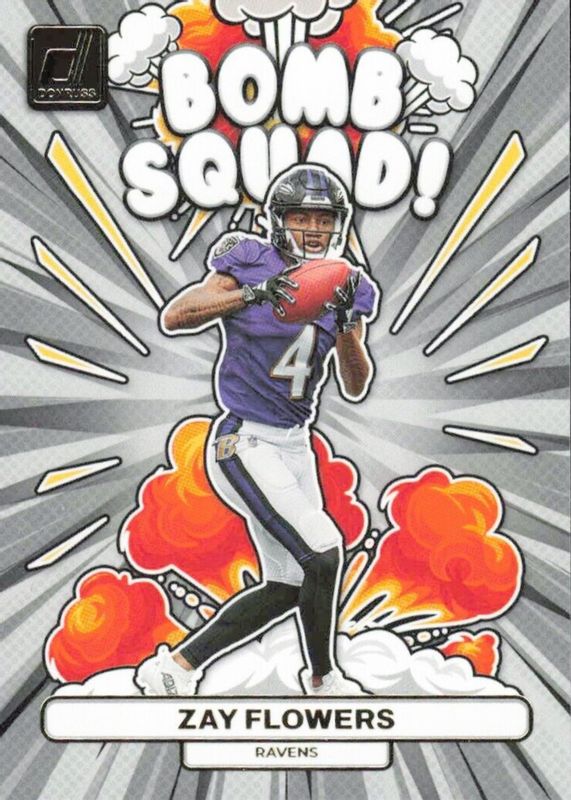 Zay Flowers 2023 Donruss #BS-12 Bomb Squad Rookie RAW